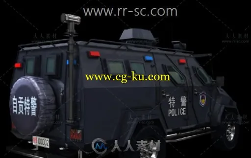 现实特警防弹装甲车3D模型的图片2