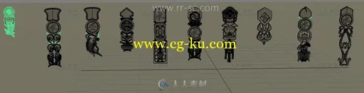 古代饰品悬鱼3D模型的图片1