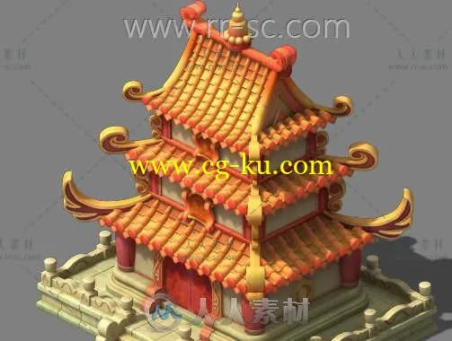 Q版大殿3D模型的图片1