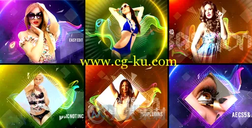 时尚多彩的流体彩带人物介绍幻灯片视频包装AE模板Videohive Colorful Fashion Int的图片1