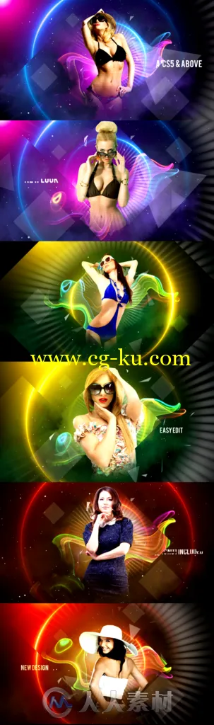 时尚多彩的流体彩带人物介绍幻灯片视频包装AE模板Videohive Colorful Fashion Int的图片2