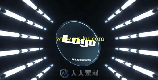 创意简单光隧道标志展示Logo演绎AE模板 Light Tunnel Logo的图片1