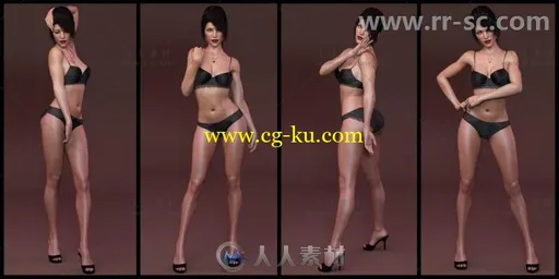 美丽高挑的女性柔美的姿势造型3D模型合辑的图片3