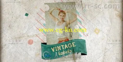 破旧复古效果标签和照片展示幻灯片AE模板Videohive Vintage Labels 3 files 6032600的图片1