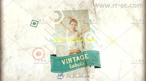 破旧复古效果标签和照片展示幻灯片AE模板Videohive Vintage Labels 3 files 6032600的图片2