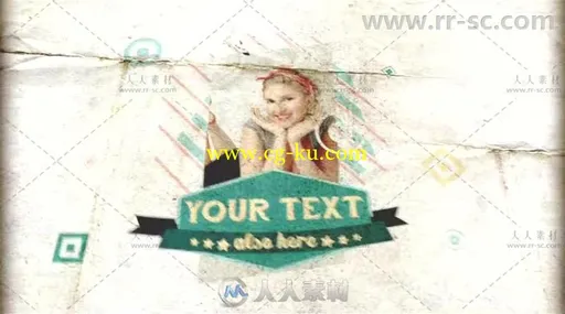 破旧复古效果标签和照片展示幻灯片AE模板Videohive Vintage Labels 3 files 6032600的图片3