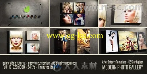 现代时尚艺术博物馆风格照片展示幻灯片相册动画AE模板 Videohive Modern Photo Ga的图片1