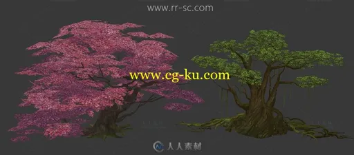 武侠类游戏中两个不错的树3D模型的图片1