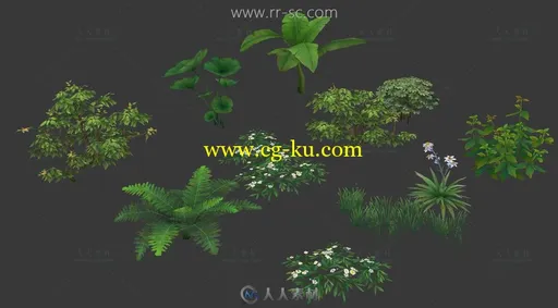 游戏中的植物3D模型集合的图片1