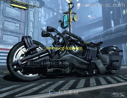 炫酷蒸汽朋克风格摩托车3D模型合辑的图片1