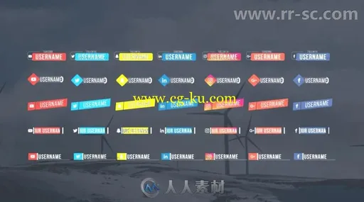 创意社交网络字幕条排版动画展示AE模板 Videohive Social Lower Thirds 20442744的图片3