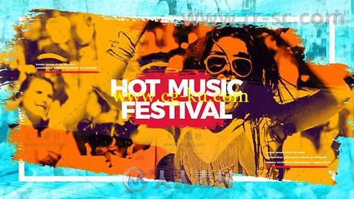 现代炫酷火热音乐节开场视频包装AE模板 Videohive Hot Music Festival 20451221的图片1