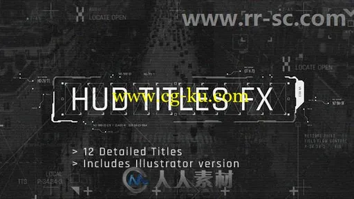 高科技数据信息图表界面科幻文字标题动画展示AE模板Videohive HUD Titles FX 2017的图片1