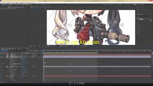 AE卡通战斗女孩角色动画视频教程 GUMROAD ANIMATE CHARACTER WITH AFTER EFFECTS B的图片3