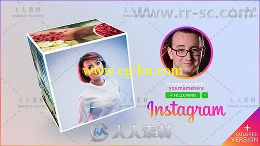 创意动感三维立方体照片展示产品宣传视频包装AE模板Videohive Instagram Promo Cub的图片1