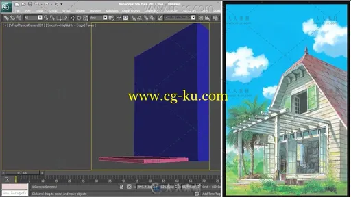 在3ds Max2011和Photoshop CS5创建一个风格化的房子视频教程的图片1