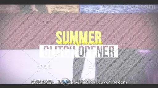 动感故障效果夏日度假旅游开场视频包装AE模板Videohive Summer Glitch Opener 198的图片3