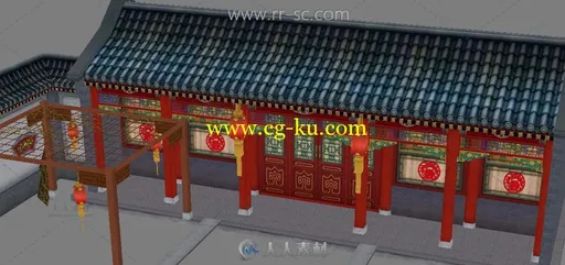 古代四合院游戏3D模型的图片2