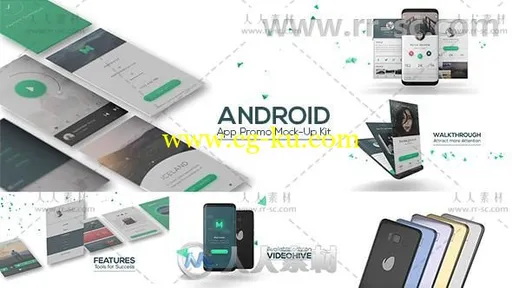 时尚而精致的手机应用展示幻灯片产品宣传AE模板 Videohive Android App Promo Moc的图片1