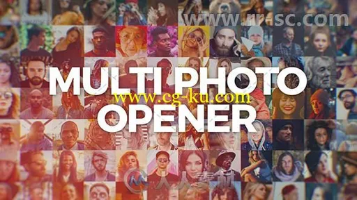 众多图片汇聚展示照片墙幻灯片相册动画AE模板Videohive Multi Photo Logo Opener的图片1