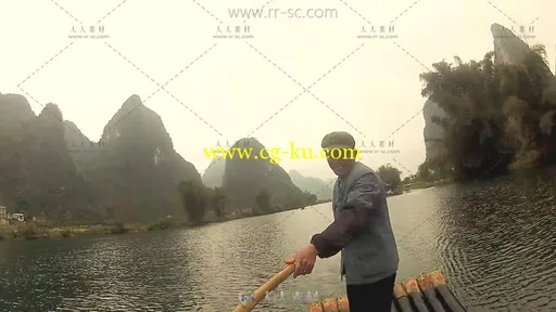 桂林阳溯美丽山峦漓江西街旅游风景视频素材的图片2