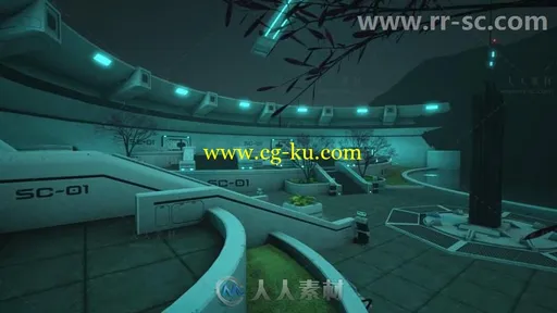 完整的360°科幻广场场景环境3D模型合辑的图片2