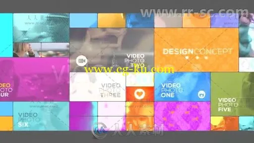 时尚动感信息图片视频墙展示幻灯片AE模板 Videohive INFO Blocks 3422402的图片2