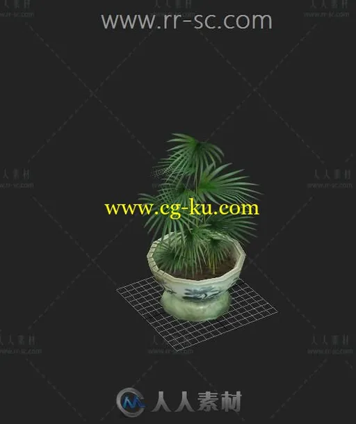 一个小花盆的3D模型的图片1