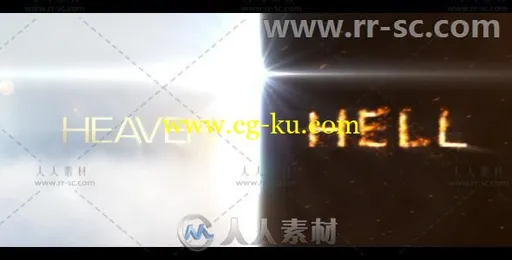 史诗火焰烟雾标志展示消散Logo演绎AE模板 Videohive Heaven and Hell 3945043的图片1