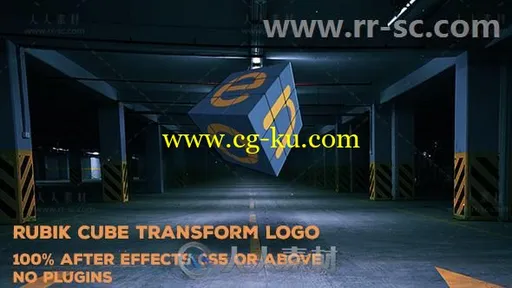 地下车库魔方转动标志展示Logo演绎AE模板 Videohive Rubik Cube Transform Logo 1的图片1