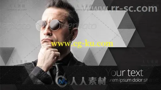 时尚三角形过渡效果照片展示幻灯片AE模板 Videohive Triangle slideshow 7的图片1