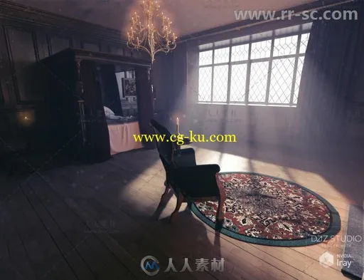 美丽豪华的中世纪房间和道具3D模型合辑的图片1