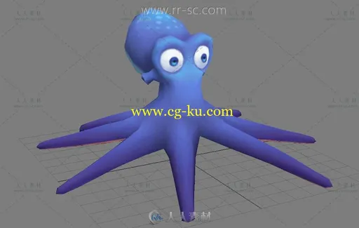 卡通章鱼游戏3D模型的图片1