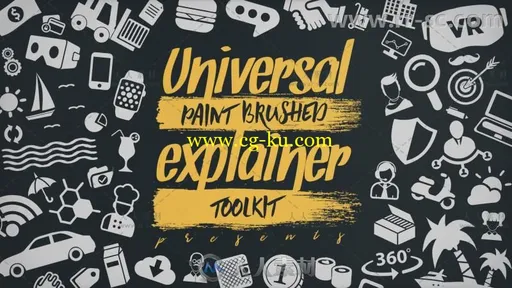 通用手工制作油漆刷子动画解释器工具包AE模板 Videohive Universal Paint Brushed的图片1