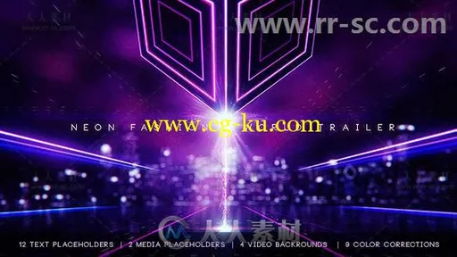 美丽炫彩霓虹灯方块世界预告片展示视频包装AE模板 Videohive Neon Fashion World的图片1