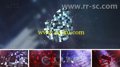 魔法金属片组合变换公司标志展示Logo演绎AE模板 Videohive Magic Metal and的图片1