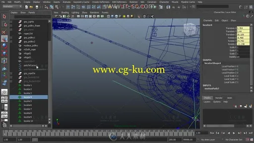 Maya布料模拟绳索创建和滑轮效果视频教程的图片2