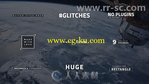 科技感数字失真信号损坏效果文字标题动画AE模板 Videohive Glitch Text 19601259的图片1