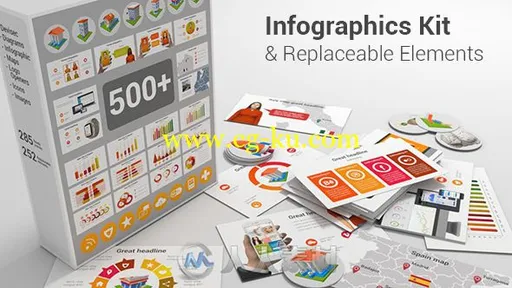 500多款企业数据统计信息图表动画展示幻灯片AE模板Videohive Infographics Kit &的图片1