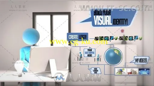 创意三维卡通角色解说公司业务拓展企业宣传片AE模板Videohive Grow Your business的图片1