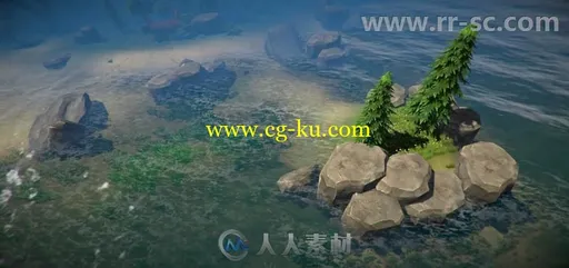 自上而下简单的幻想风格的森林环境3D模型Unity游戏素材资源的图片1