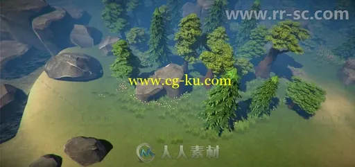 自上而下简单的幻想风格的森林环境3D模型Unity游戏素材资源的图片2