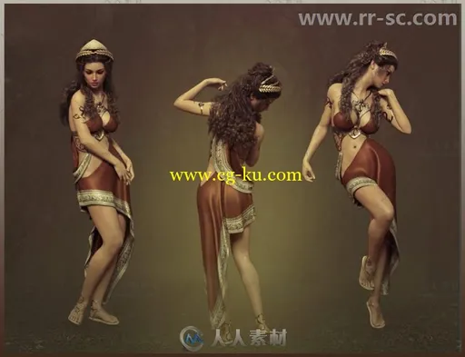 美丽优雅性感的希腊女神姿势造型3D模型合辑的图片3