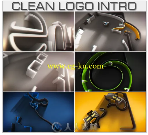 简洁三维立体路径描边企业标志显示Logo演绎AE模板 Videohive Clean Logo Intro 20的图片1