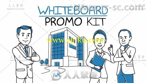 卡通人物素描手绘白板画企业宣传片视频解说AE模板 Videohive Whiteboard Promo Ki的图片1