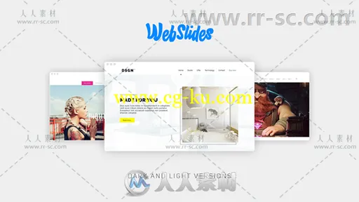 干净简洁的网站图文切换演示文稿展示AE模板 Videohive WebSlides 17240696的图片1