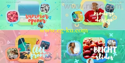 明亮小清晰效果夏季幻灯片照片展示相册动画AE模板 Videohive Bright Summer Slid的图片1