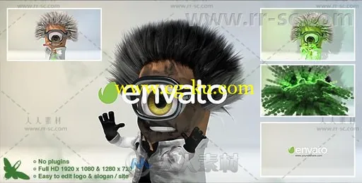 疯狂科学家实验中爆炸标志显示Logo演绎AE模板 Videohive Mad Scientist Logo的图片1