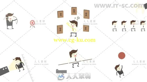 卡通商务小人角色动画视频解说AE模板 Videohive Character Animation Pack 19319的图片3