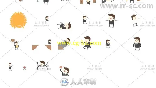 卡通商务小人角色动画视频解说AE模板 Videohive Character Animation Pack 19319的图片4